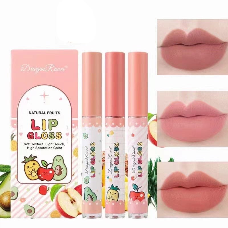 Set Of 3 Fruity Lip Gloss, Velvet Matte Lipstick, Natural Matte Lip Balm, Waterproof Moisturizing Lasting Beauty Makeup Lipstick, Long-Lasting Liquid Lipstick Set Of 3 Fruity Lip Gloss, Velvet Matte Lipstick, Natural Matte Lip Balm, Waterproof Moisturizing Lasting Beauty Makeup Lipstick, Long-Lasting Liquid Lipstick